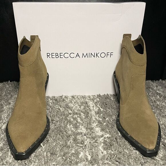 NIB Rebecca Minkoff Nanine Suede Western Boots - Picture 2 of 11